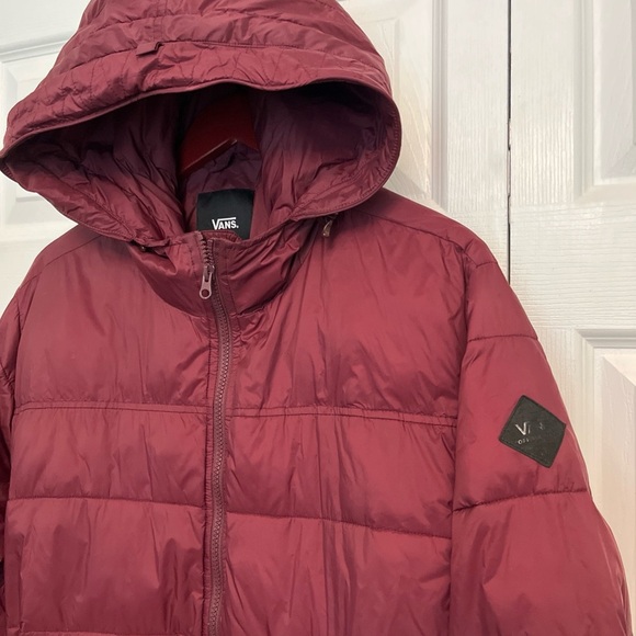 Vans Burgundy Hooded Puffer Jacket - Picture 3 of 9